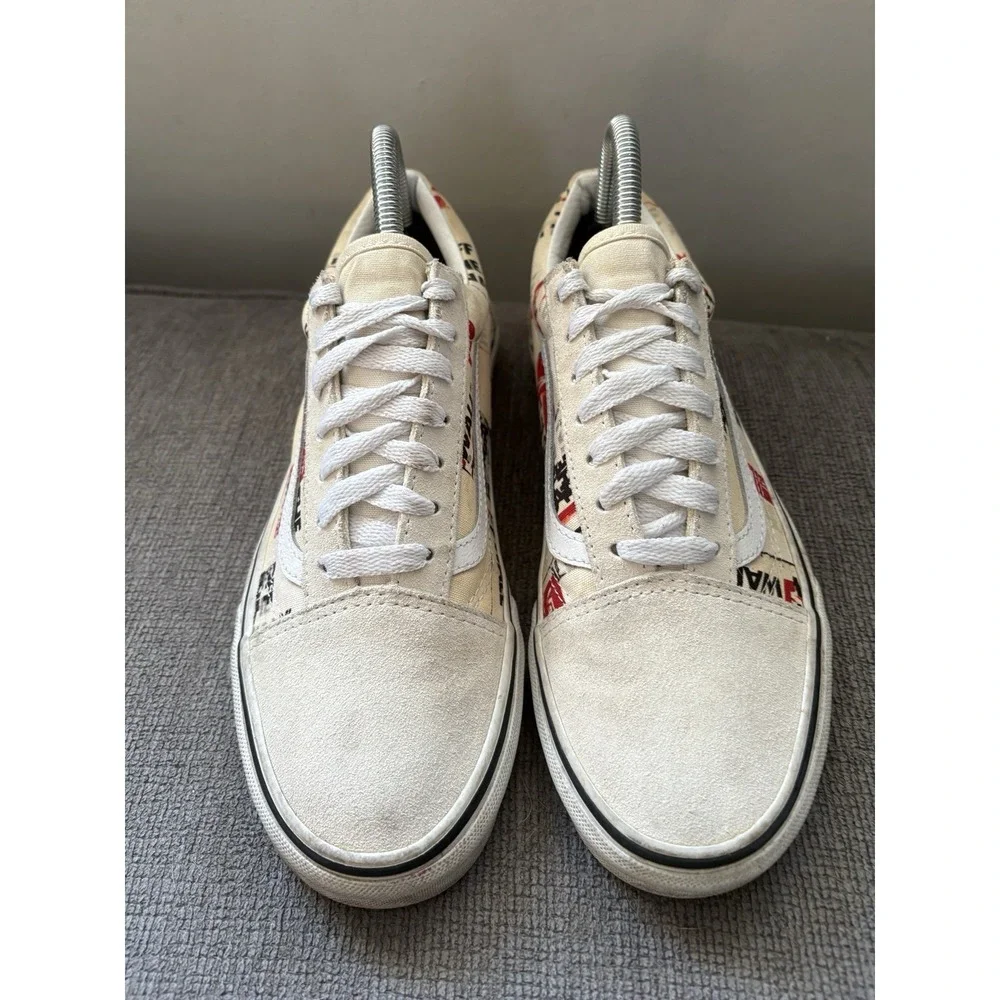 Vans Old Skool Skate Shoes Packing Tape Blanc De Blanc Red VN0A4U3BWN4 Women 7.5